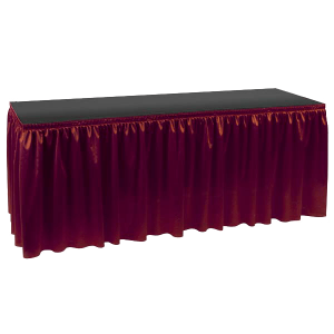 Burgundy Poly Knit Table Skirting for Trade Show and Event Displays