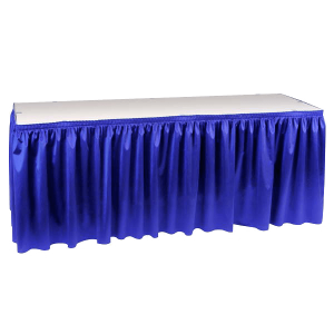 Royal Blue Poly Knit Table Skirting for Trade Show and Event Displays