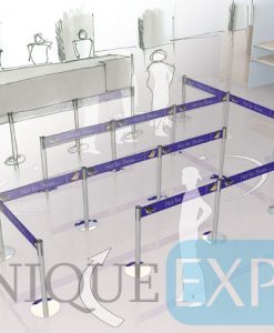 Line Queue with Six Inch Belt Stanchions